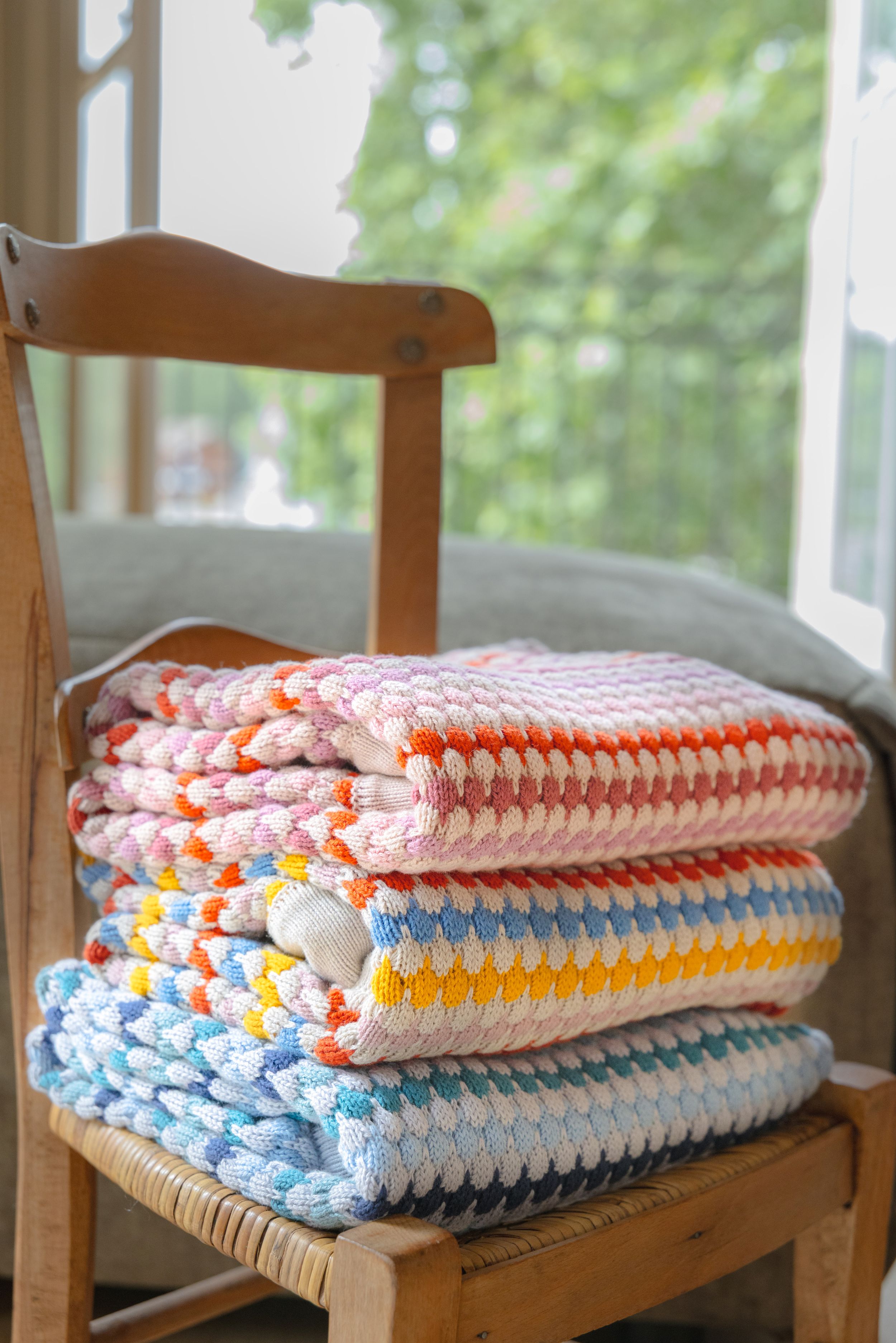 Confetti Stripe Baby Blanket - Pink - NanaHuchy