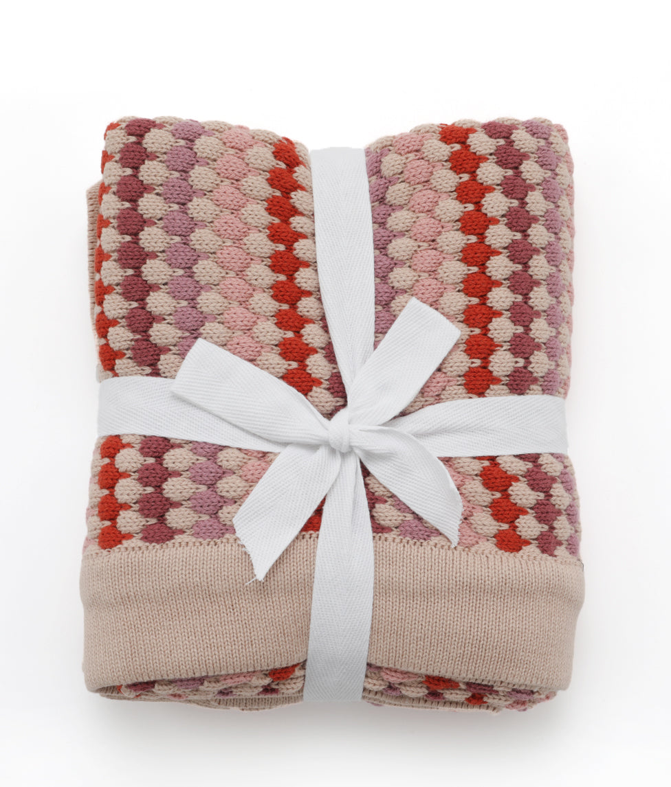 Confetti Stripe Baby Blanket - Pink - NanaHuchy
