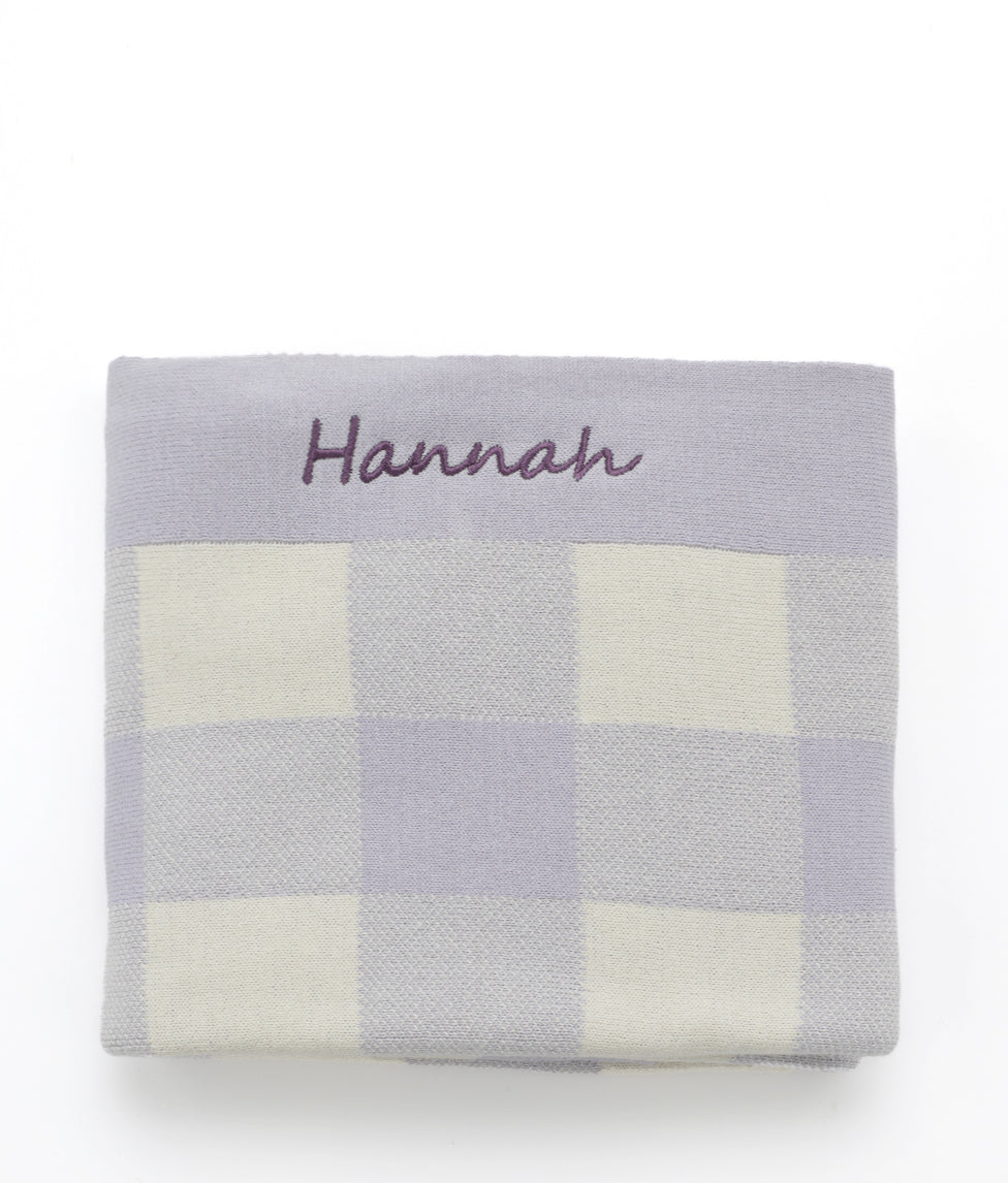 Gingham Baby Blanket - Lilac - NanaHuchy