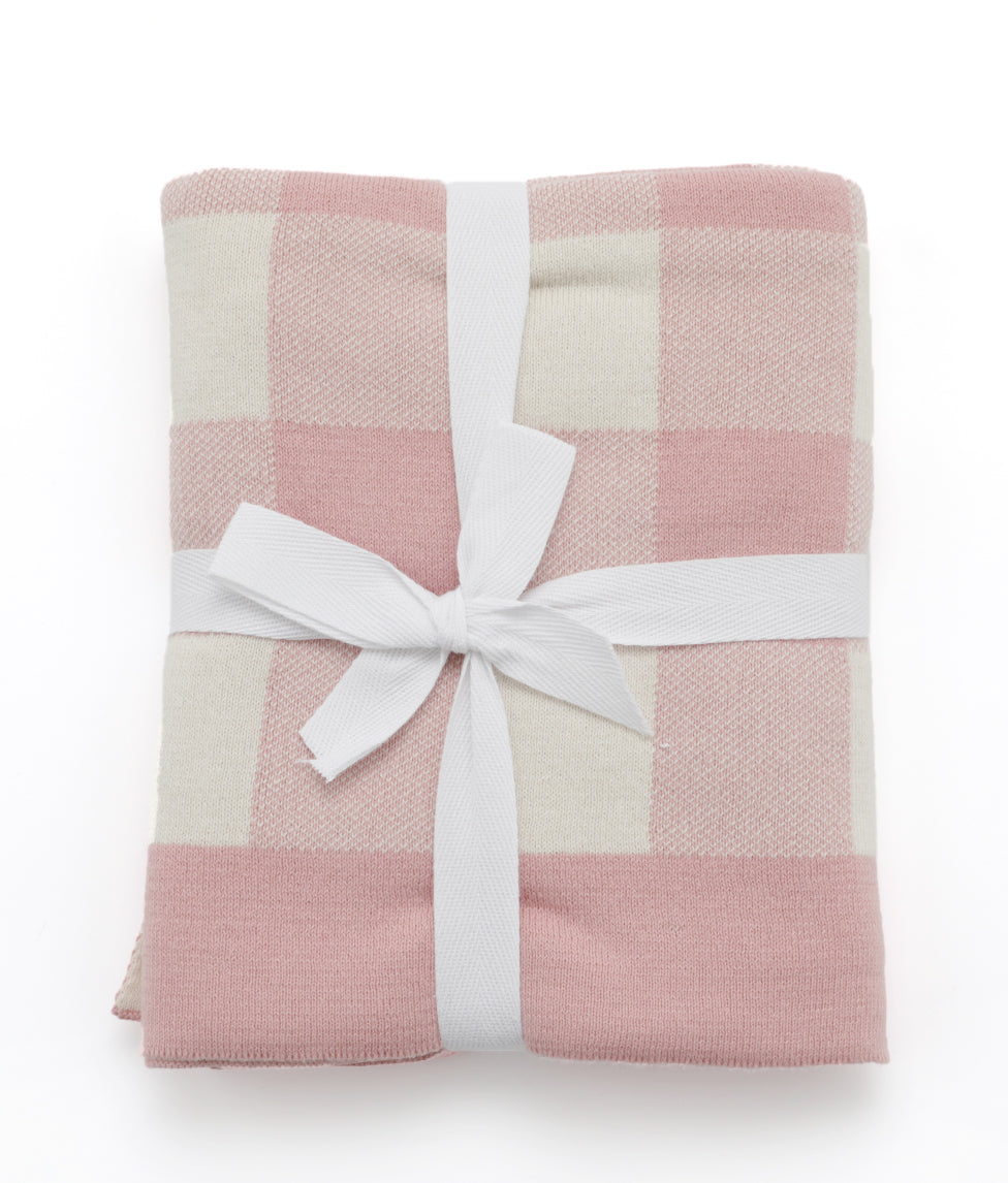 Gingham Baby Blanket - Pink - NanaHuchy