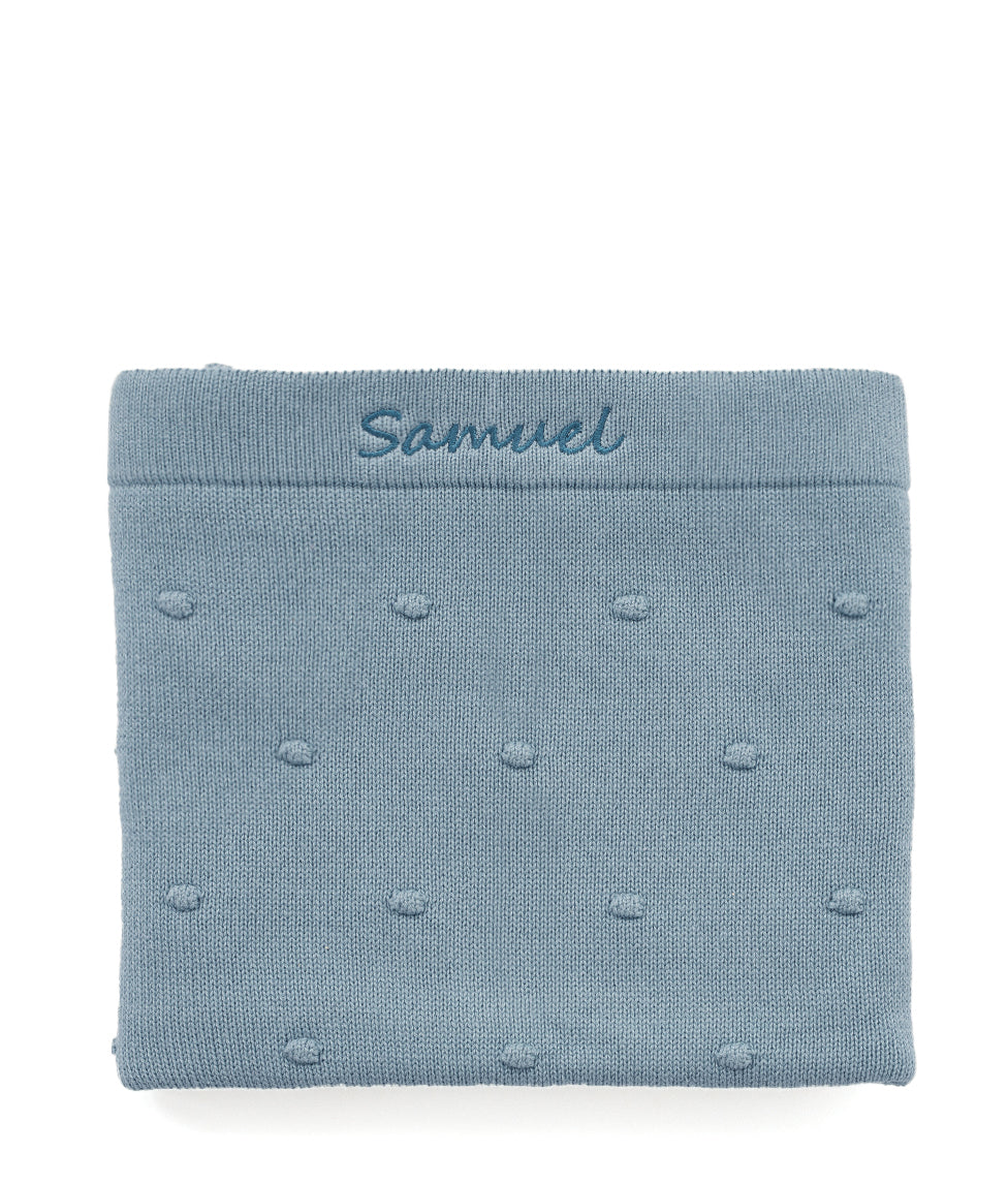 Personalised Baby Blanket - Bobble Blue - Nana Huchy