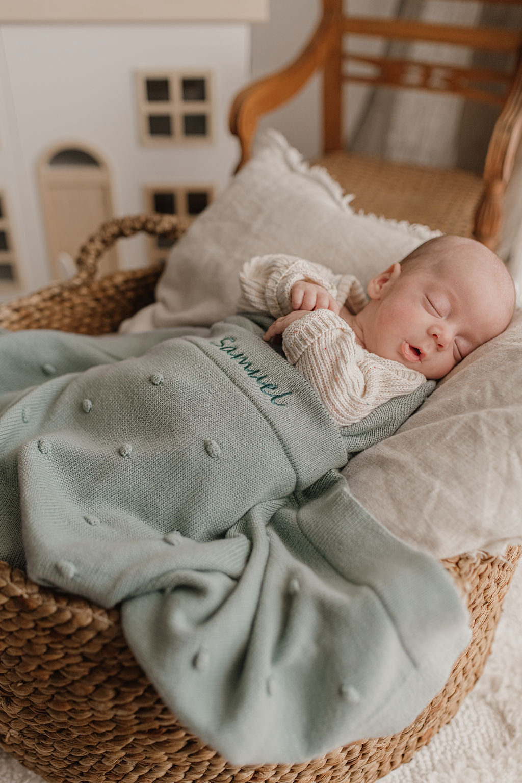 Personalised Baby Blanket - Bobble Blue - Nana Huchy