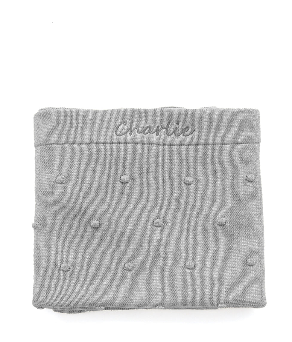 Personalised Baby Blanket - Bobble Grey - Nana Huchy