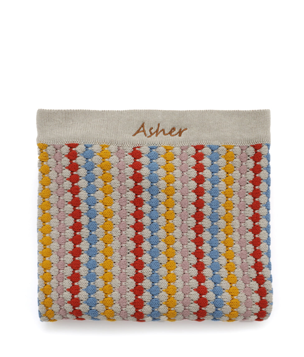 Personalised Baby Blanket - Confetti Stripe Carnival - NanaHuchy