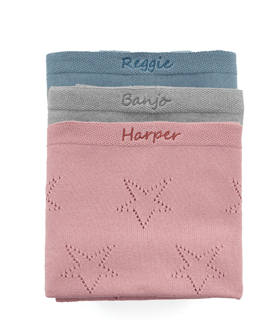 Personalised Baby Blanket - Star Pink - Nana Huchy