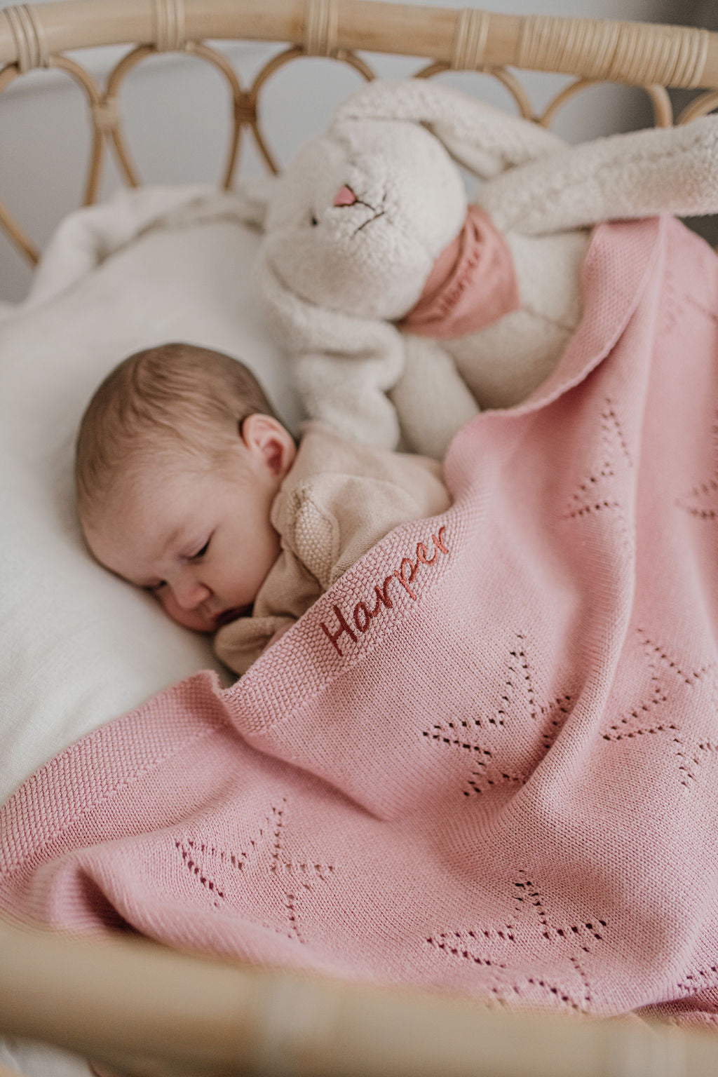 Personalised Baby Blanket - Star Pink - Nana Huchy