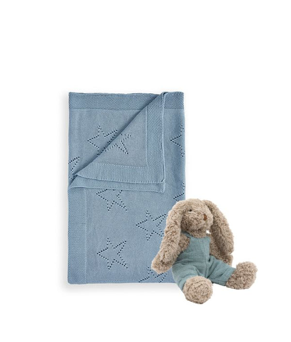 Personalised Blanket with Baby Bunny - Blue - Nana Huchy