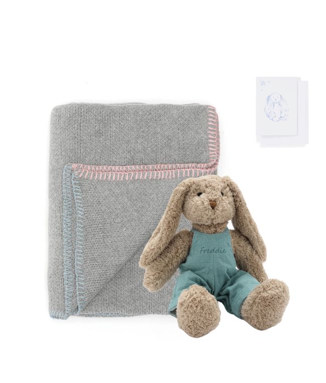 Personalised Bunny & Blankie Bundle - Blue - NanaHuchy