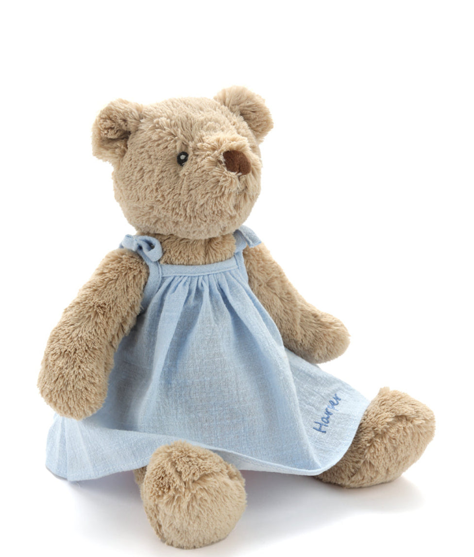 Personalised Honey Bear Dress - Baby Blue - Nana Huchy