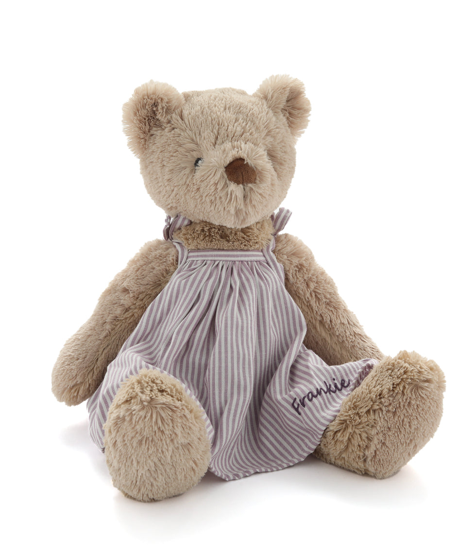 Personalised Honey Bear Dress - Lilac Stripe - NanaHuchy
