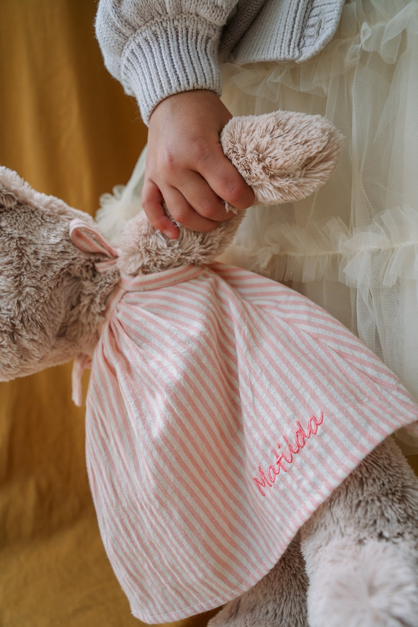 Personalised Honey Bear Dress - Pink Stripe - NanaHuchy