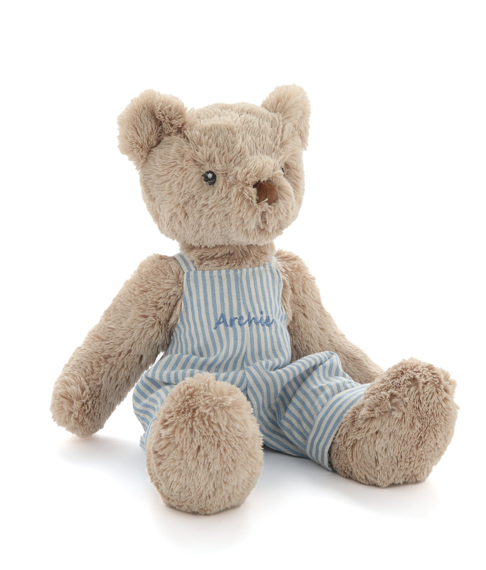 Personalised Honey Bear Overalls - Blue Stripe - NanaHuchy