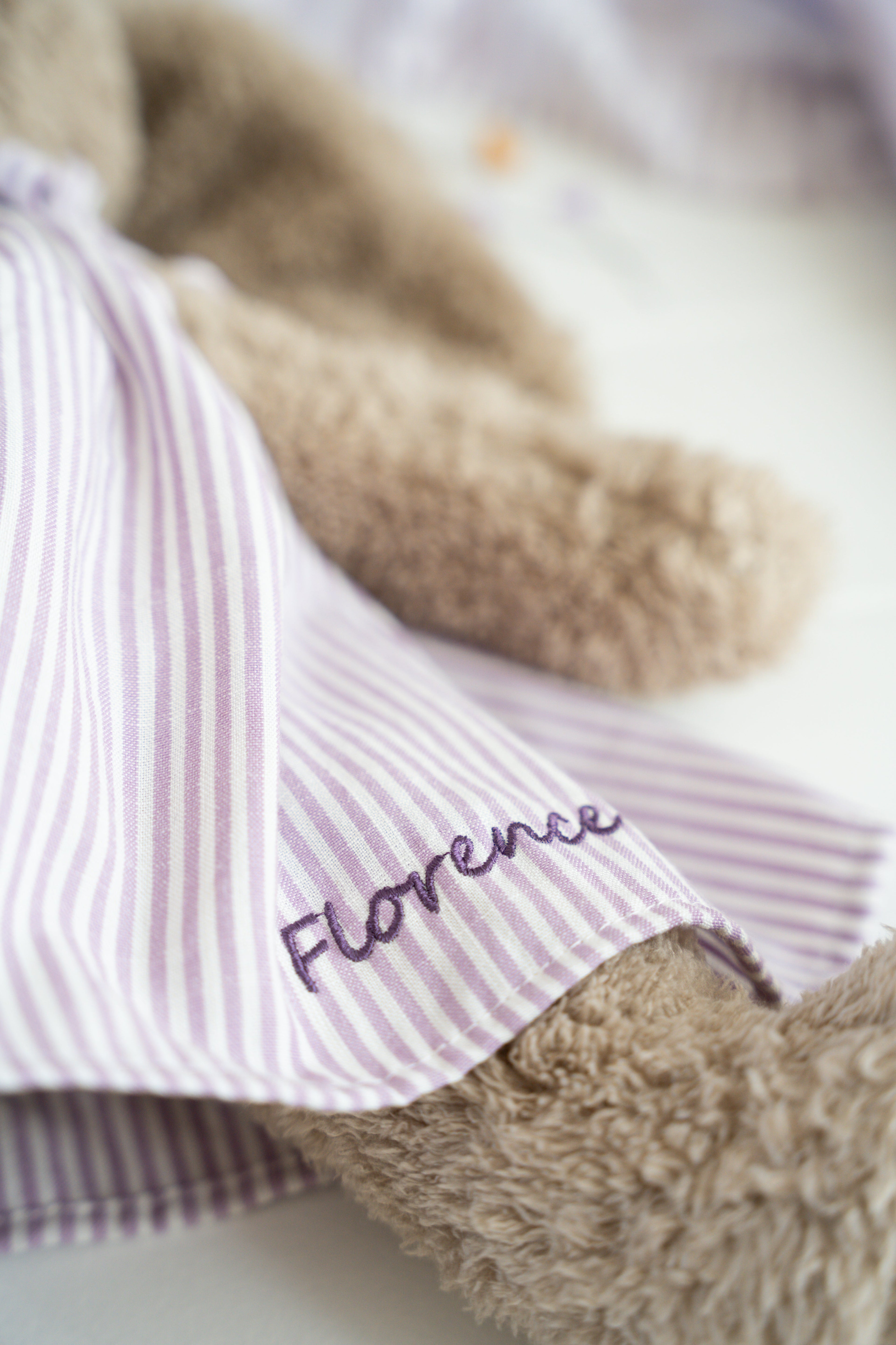 Personalised Honey Bunny Dress - Lilac Stripe - NanaHuchy