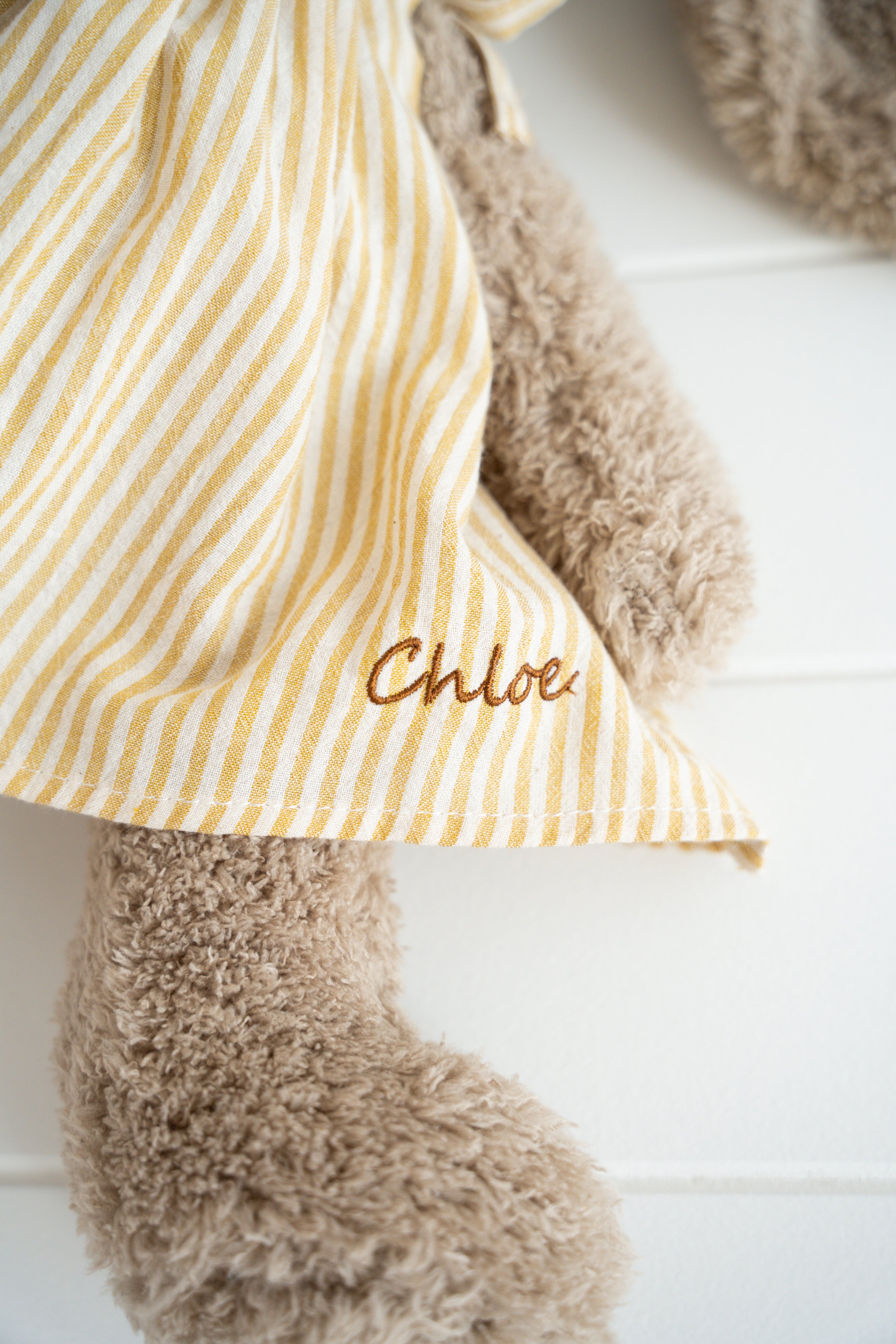 Personalised Honey Bunny Dress - Mustard Stripe - NanaHuchy