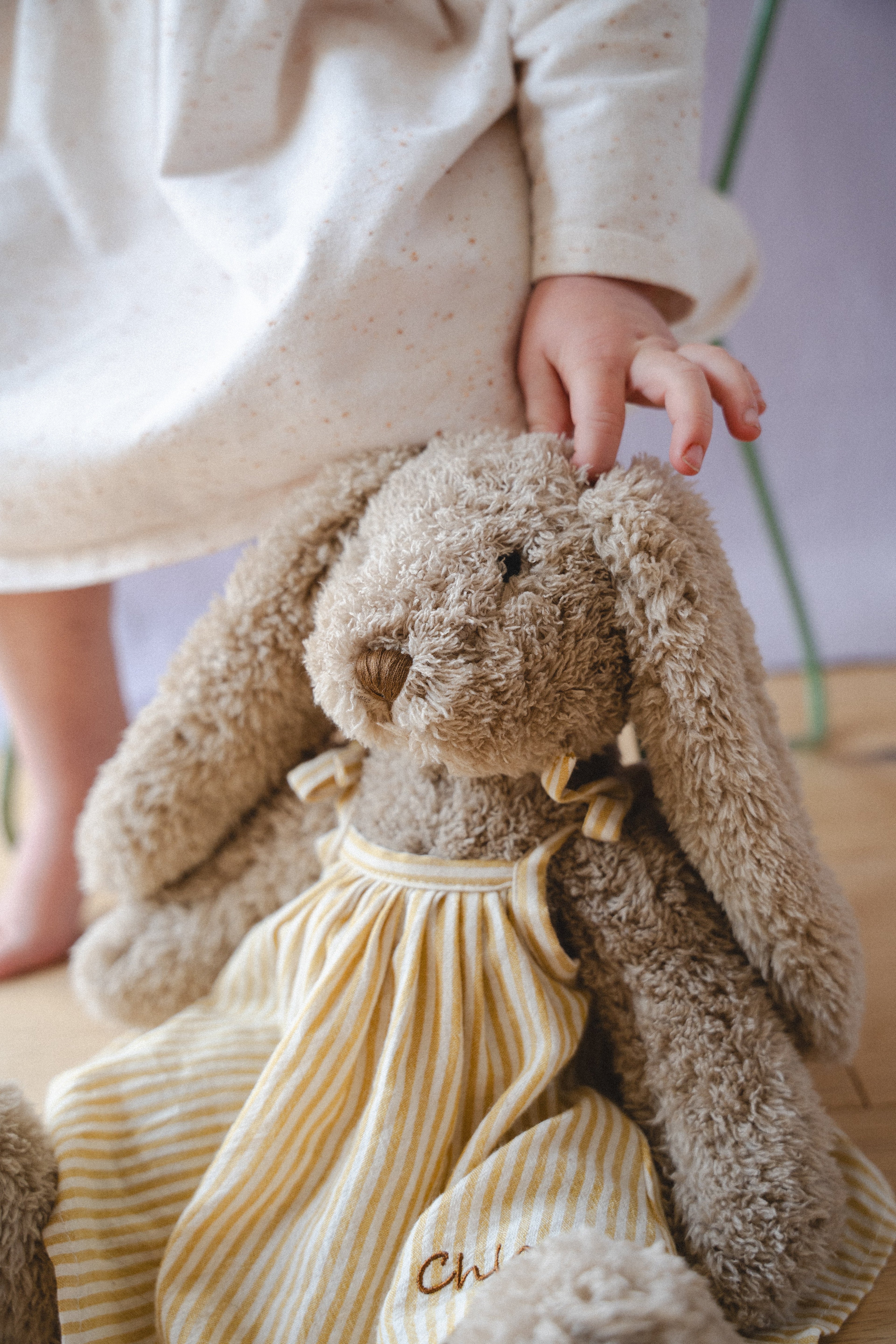 Personalised Honey Bunny Dress - Mustard Stripe - NanaHuchy