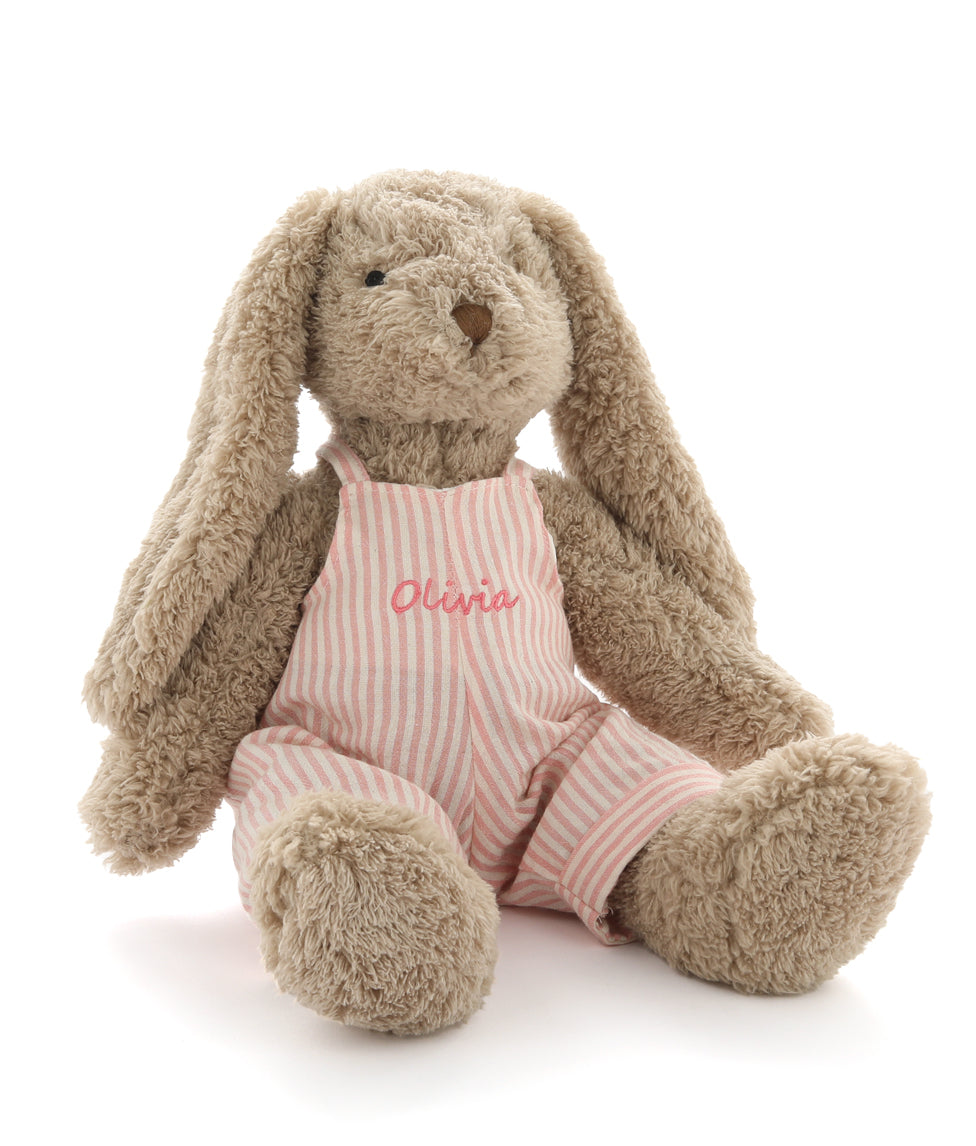 Personalised Honey Bunny Overalls - Pink Stripe - NanaHuchy