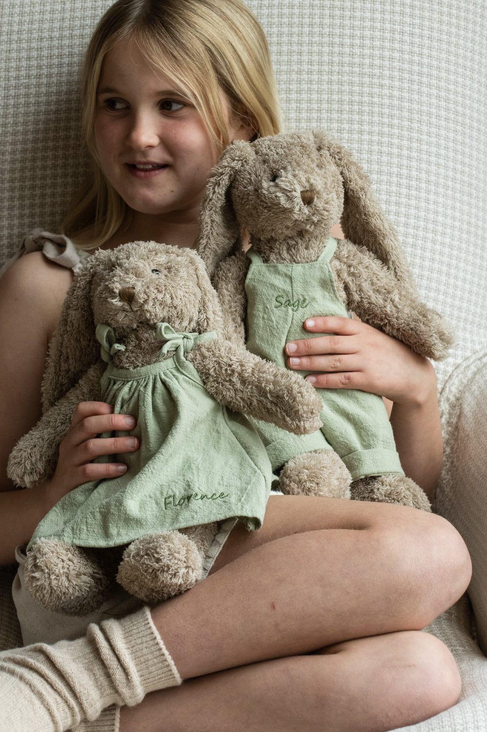 Personalised Honey Bunny Overalls - Sage - Nana Huchy