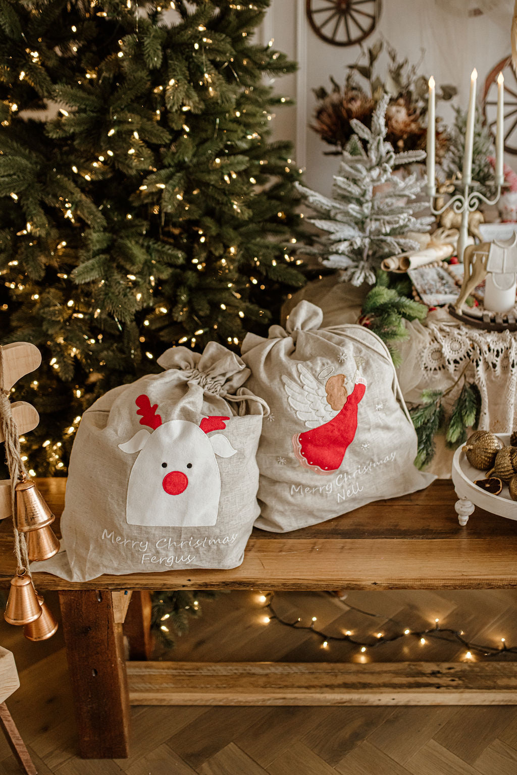 Personalised Santa Sack - Reindeer - NanaHuchy