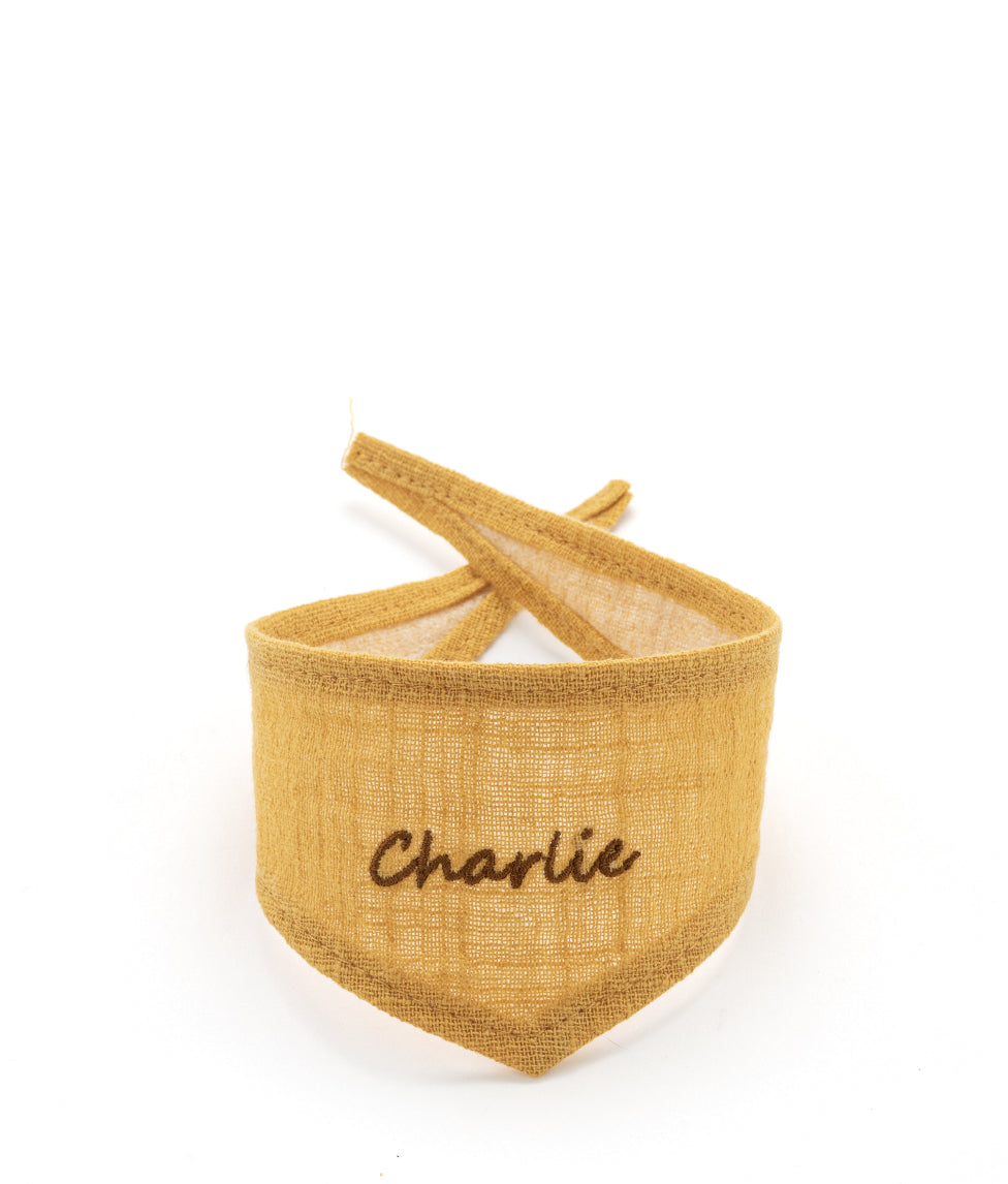Personalised Toy Bandana - Mustard - NanaHuchy