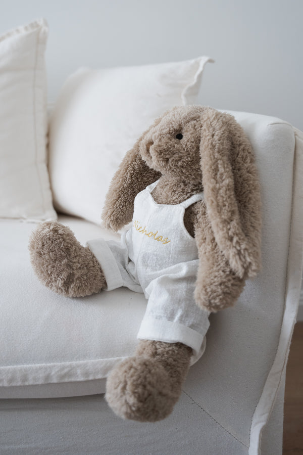 Personalised Honey Bunny Overalls - Xmas White