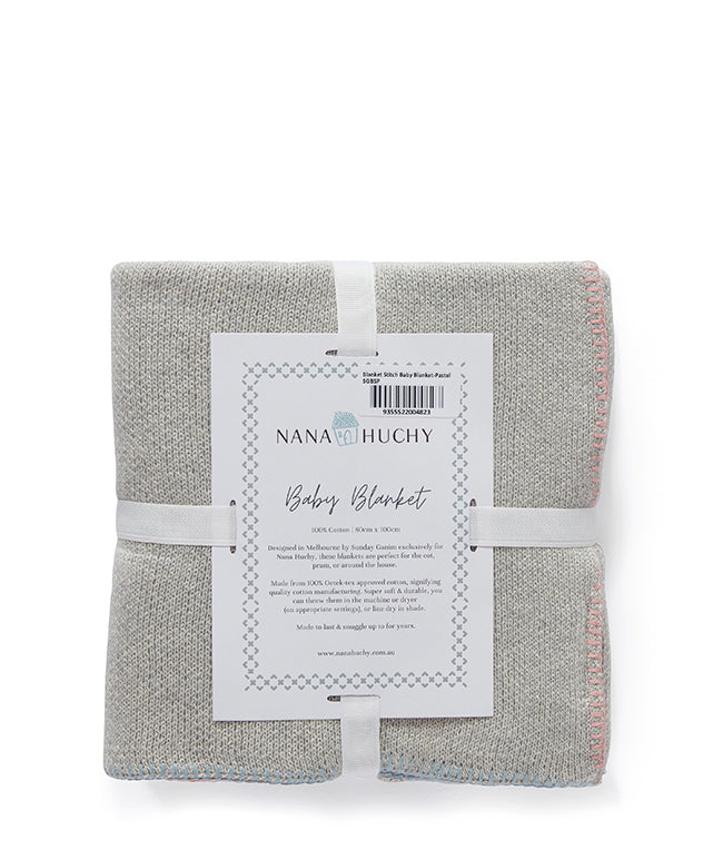 Nana Huchy - Blanket Stitch Baby Blanket-Pastel