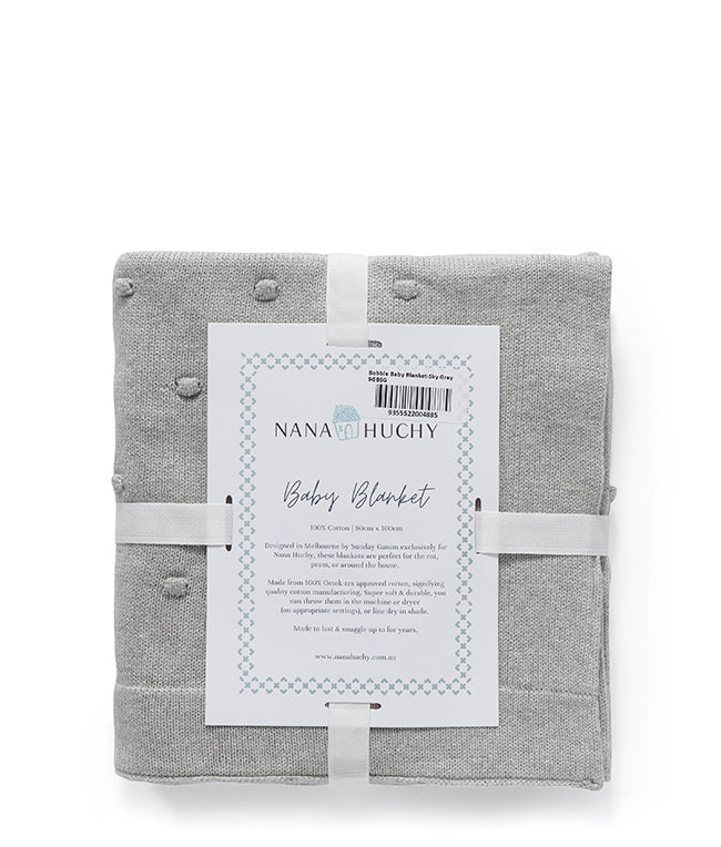 Bobble Baby Blanket-Sky Grey - Nana Huchy