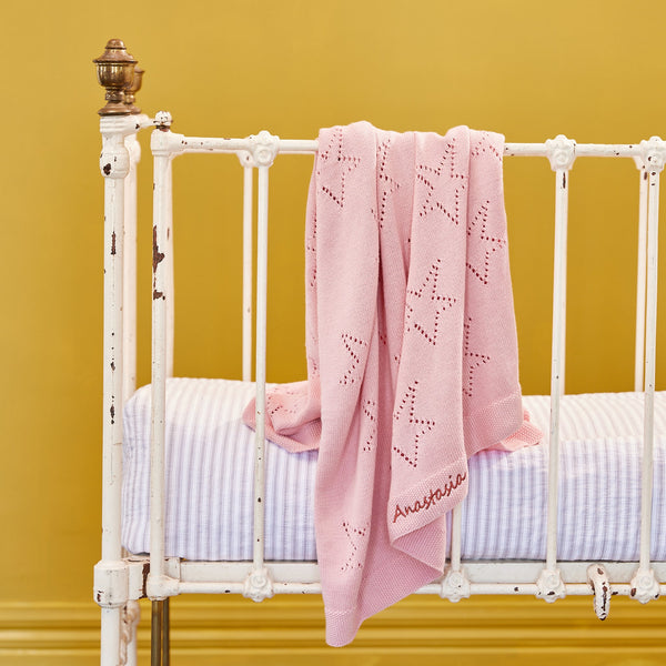 Classic Star Baby Blanket-Fairy Floss Pink - Nana Huchy
