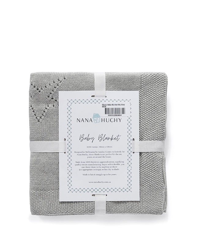Classic Star Baby Blanket-Sky Grey - Nana Huchy