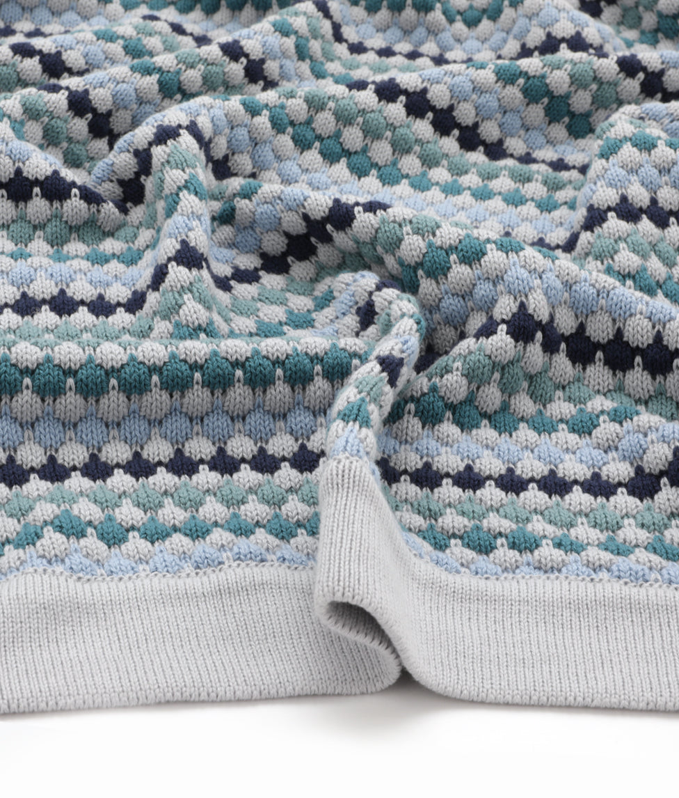 Confetti Stripe Baby Blanket - Blue - NanaHuchy