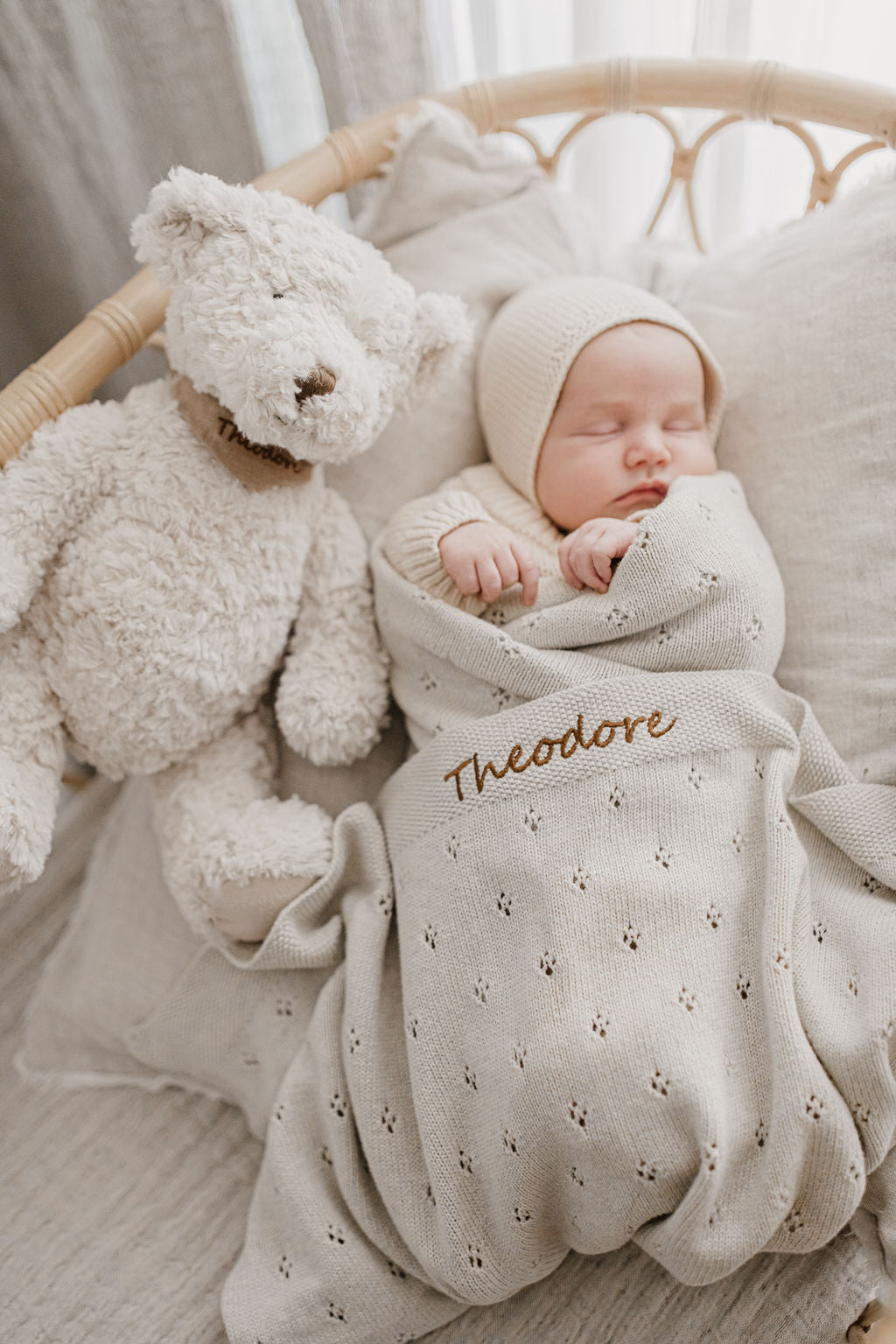 Freddy & Bandana Pointelle Blanket Bundle - Oatmeal - NanaHuchy