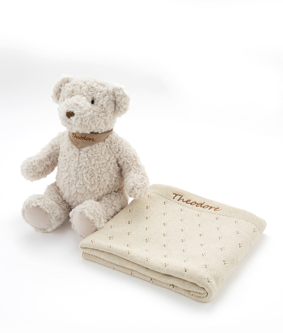 Freddy & Bandana Pointelle Blanket Bundle - Oatmeal - NanaHuchy