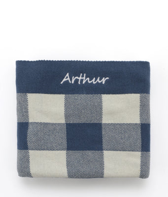 Gingham Baby Blanket - Blue - NanaHuchy
