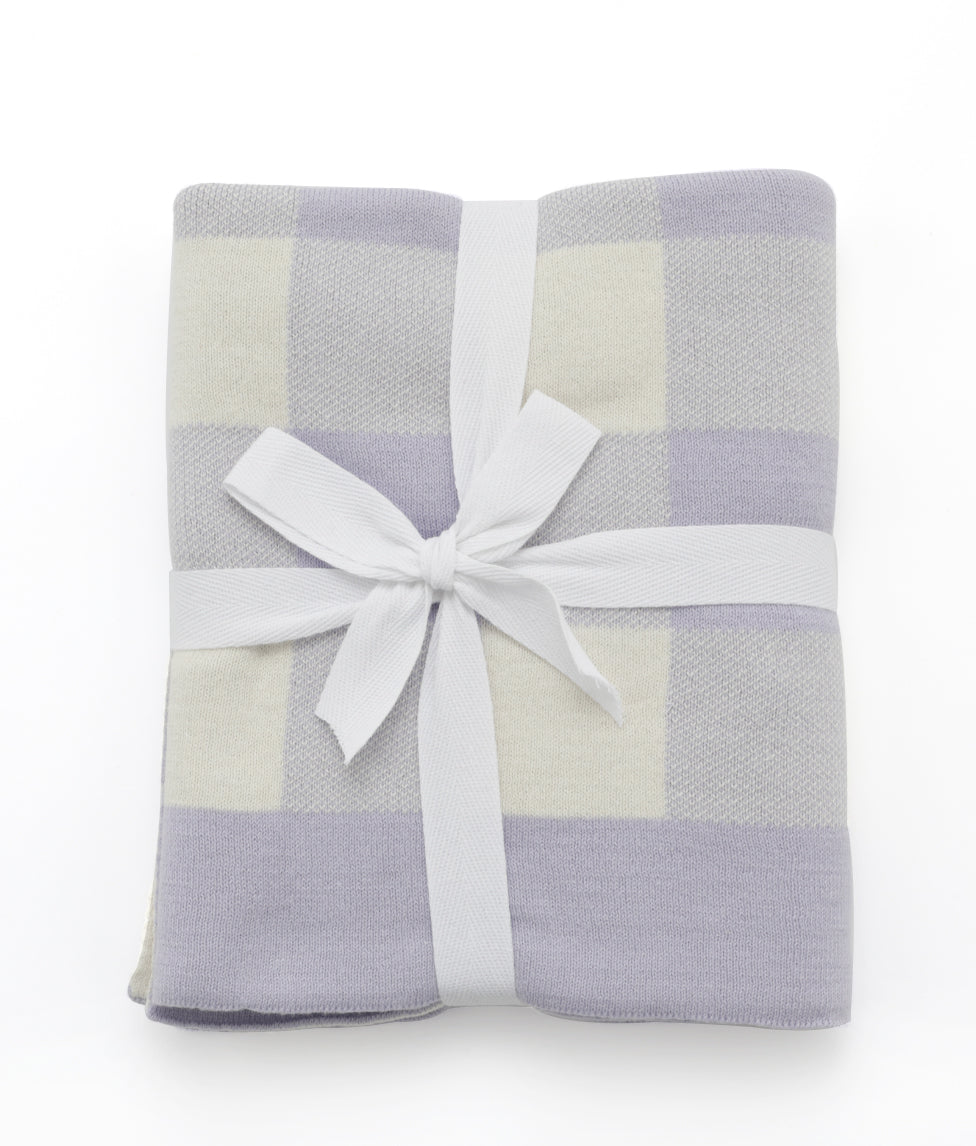Gingham Baby Blanket - Lilac - NanaHuchy
