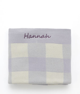 Gingham Baby Blanket - Lilac - NanaHuchy