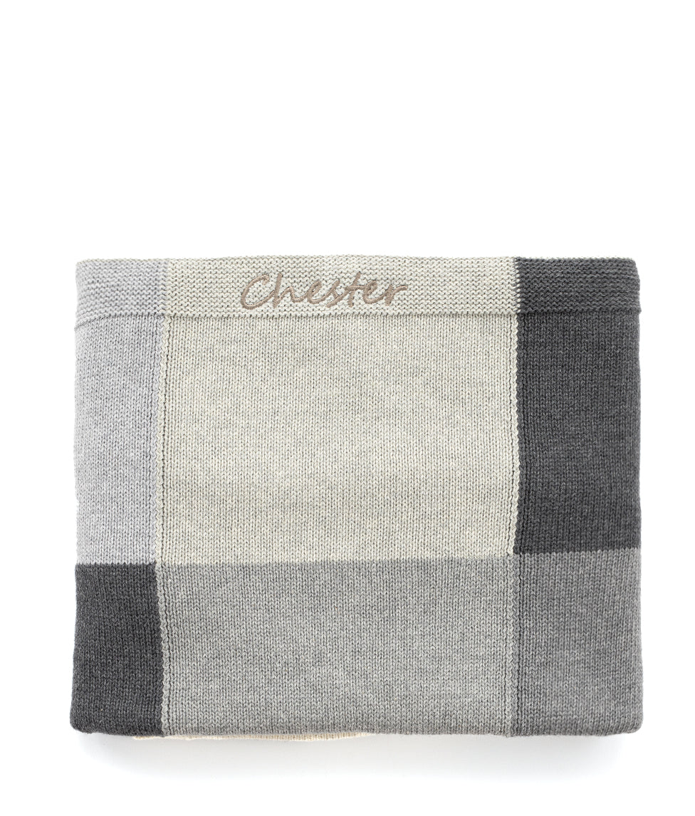 Patchwork Baby Blanket-Grey - Nana Huchy