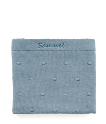 Personalised Baby Blanket - Bobble Blue - Nana Huchy