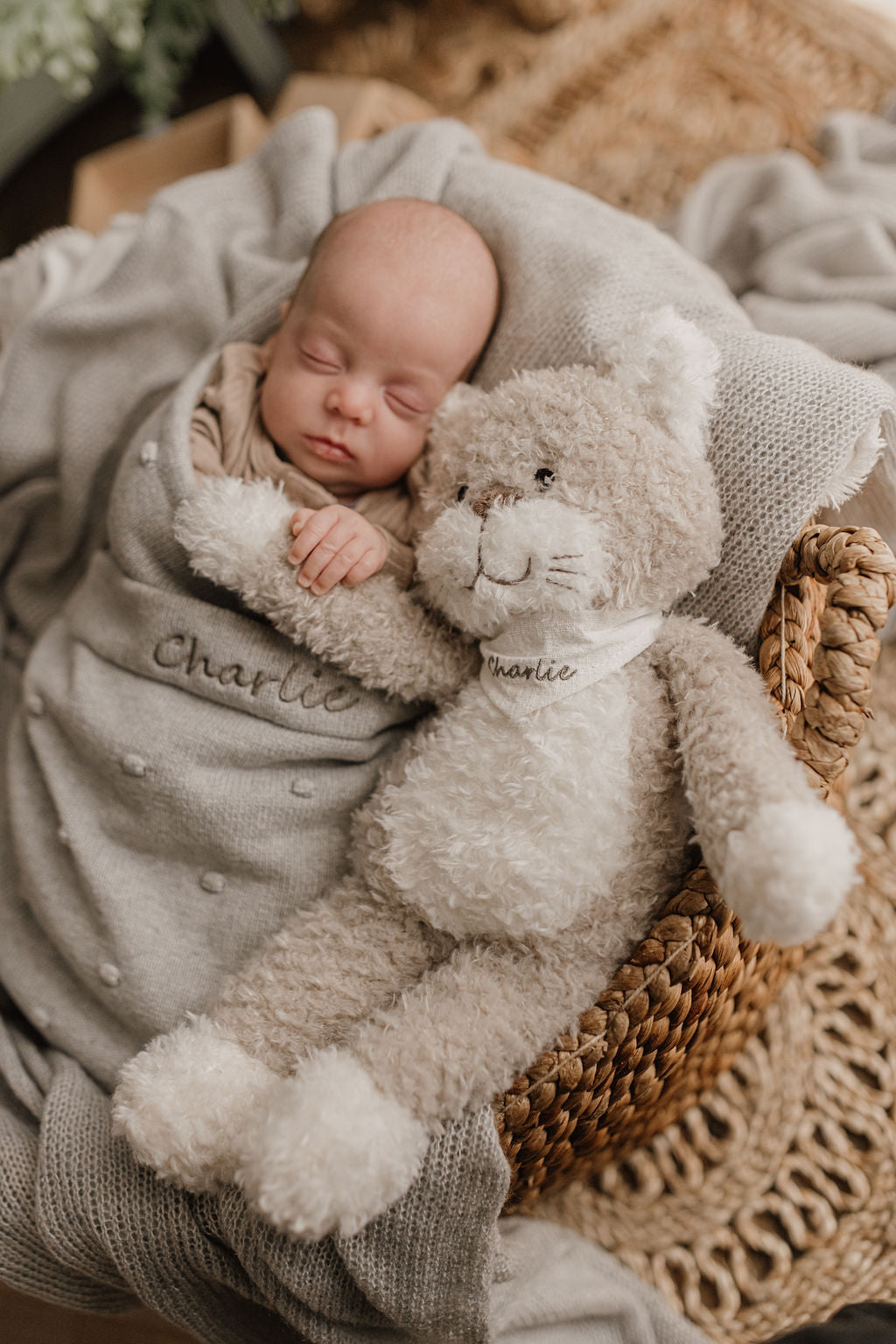 Personalised Baby Blanket - Bobble Grey - Nana Huchy