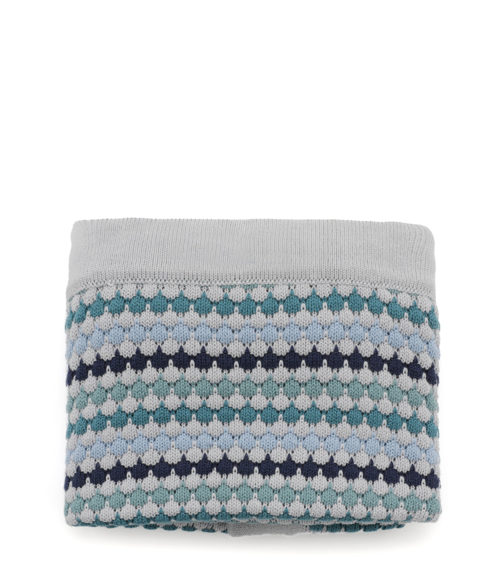 Personalised Baby Blanket - Confetti Stripe Blue - NanaHuchy