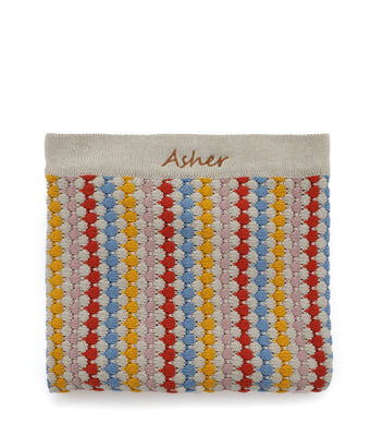 Personalised Baby Blanket - Confetti Stripe Carnival - NanaHuchy