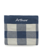 Personalised Baby Blanket - Gingham Blue - NanaHuchy
