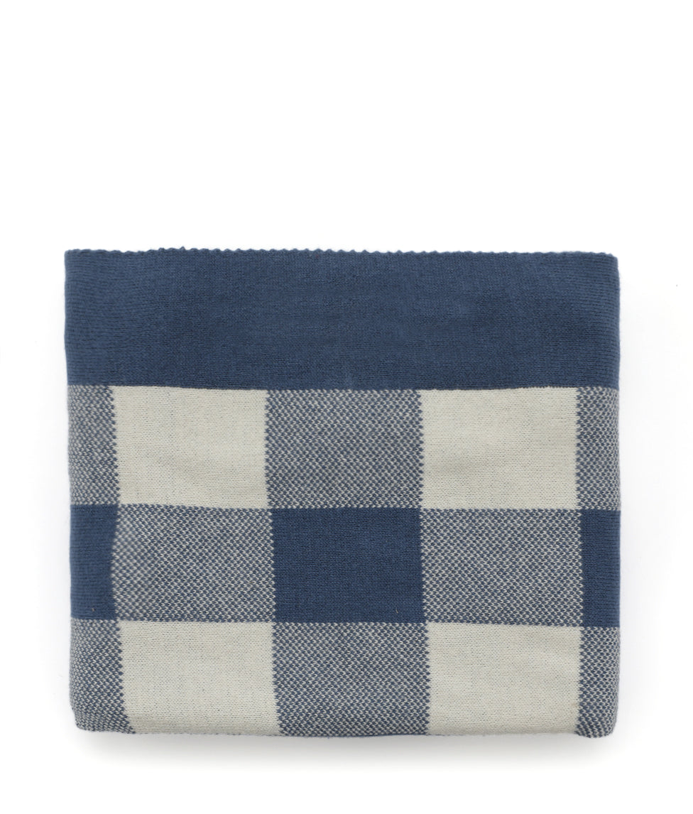 Personalised Baby Blanket - Gingham Blue - NanaHuchy