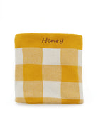 Personalised Baby Blanket - Gingham Mustard - NanaHuchy