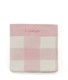Personalised Baby Blanket - Gingham Pink - NanaHuchy