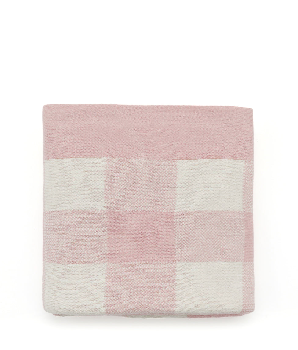 Personalised Baby Blanket - Gingham Pink - NanaHuchy