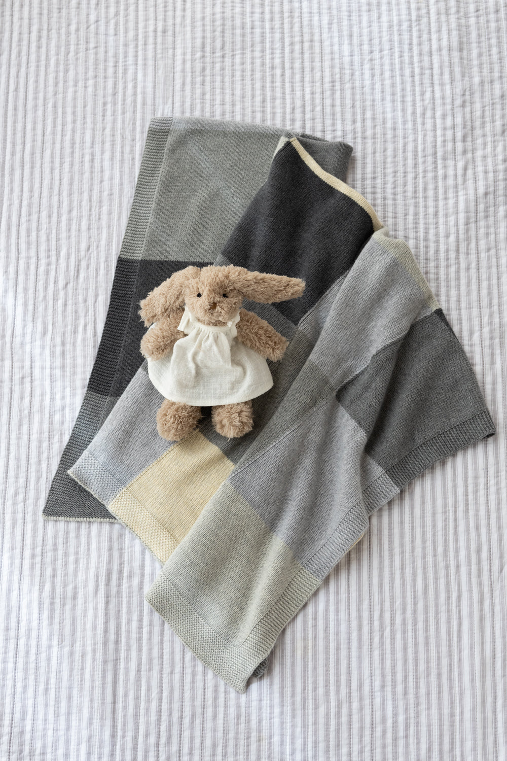 Personalised Baby Blanket - Patchwork Grey - Nana Huchy