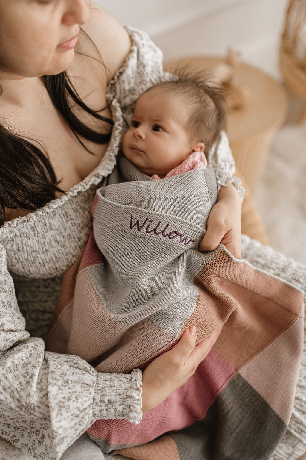 Personalised Baby Blanket - Patchwork Lilac - Nana Huchy