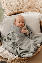 Personalised Baby Blanket - Pointelle Blue - Nana Huchy