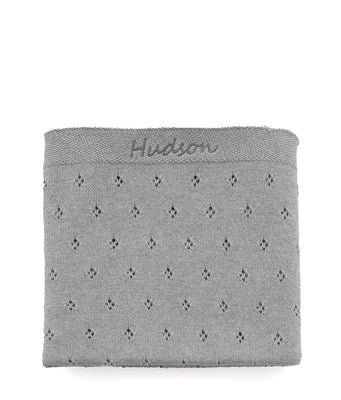 Personalised Baby Blanket - Pointelle Grey - Nana Huchy