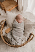 Personalised Baby Blanket - Pointelle Grey - Nana Huchy