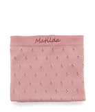 Personalised Baby Blanket - Pointelle Pink - Nana Huchy